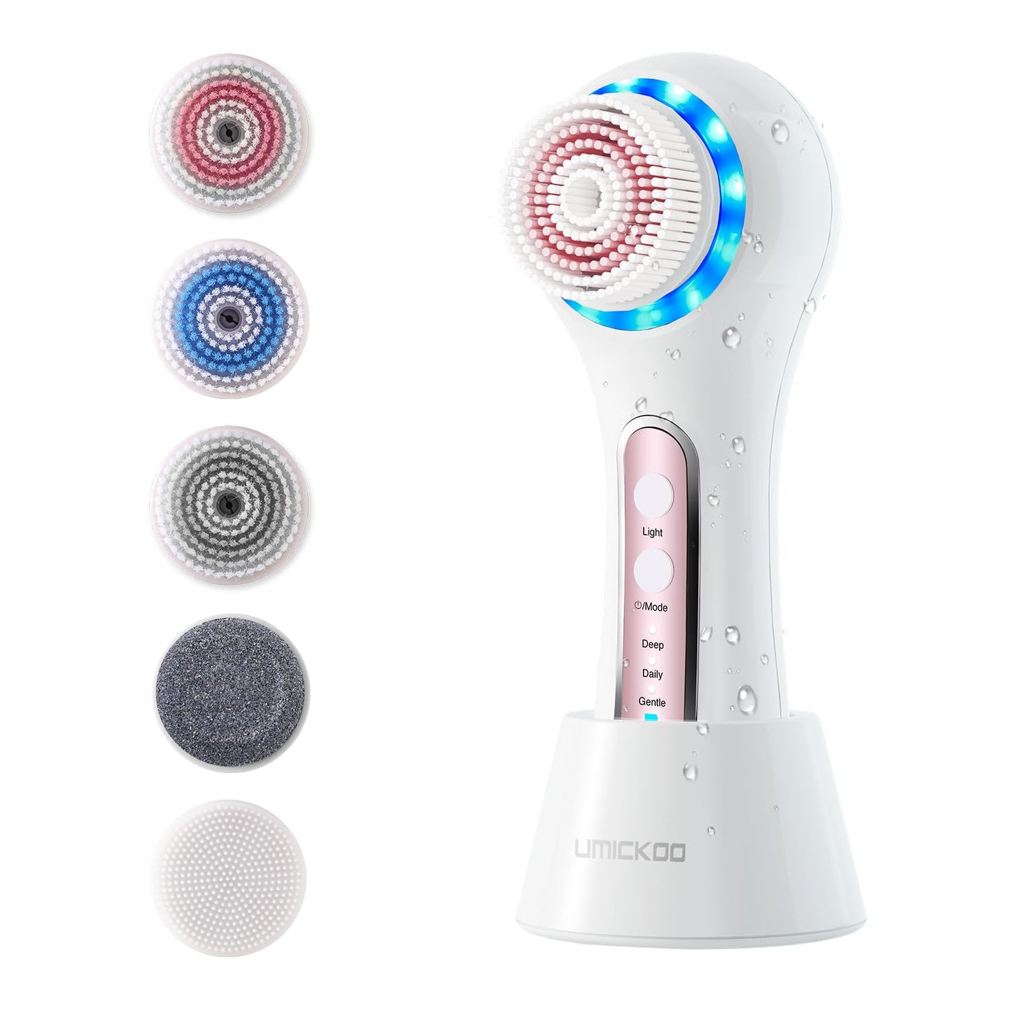 Face Scrubber Exfoliator,Facial Cleansing Brush Rechargeable IPX7 Waterproof with 5 Brush Heads,Electric Face Spin Brush for Exfoliating, Massaging and Deep Cleansing