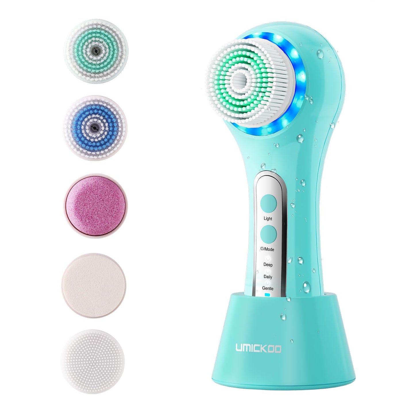 Face Scrubber Exfoliator,Facial Cleansing Brush Rechargeable IPX7 Waterproof with 5 Brush Heads,Electric Face Spin Brush for Exfoliating, Massaging and Deep Cleansing