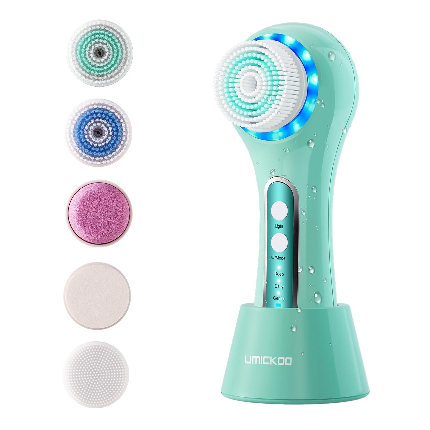 Face Scrubber Exfoliator,Facial Cleansing Brush Rechargeable IPX7 Waterproof with 5 Brush Heads,Electric Face Spin Brush for Exfoliating, Massaging and Deep Cleansing