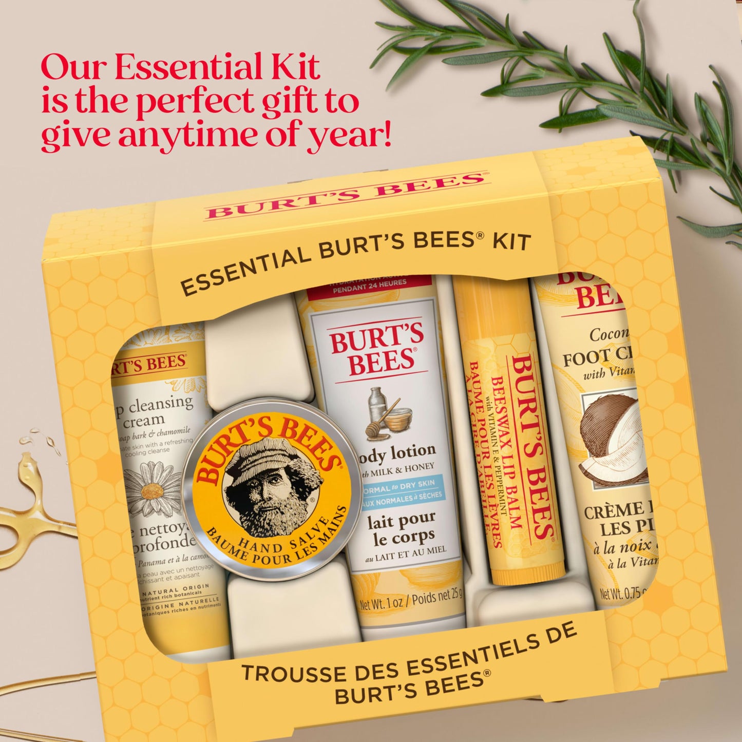 Burt's Bees Christmas Stocking Stuffers Gift Set - 6 Classic Products